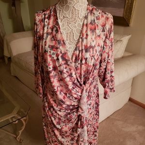 Shelby & Palmer Multi-Colored Faux Wrap Dress